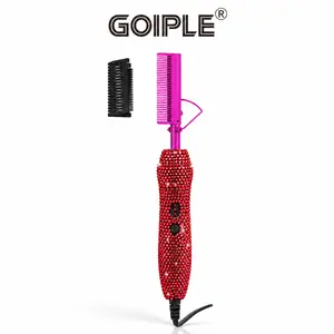 Goiple Anti-Scald Electric Hot Comb,with Adjustable Temperature, Designed for Wigs and Natural Hair