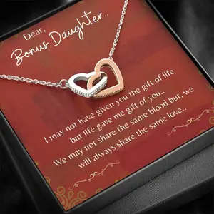 Step daughter necklace | step daughter gift | step daughter gift from stepdad | Bonus Daughter | Bonus Daughter Jewelry | Christmas, Anniversary Gift, Necklace Jewelry With Message Card & Box