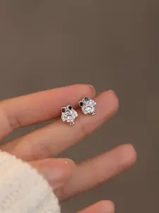 Cute Hypoallergenic S925 Silver Owl Earrings with Artificial Crystal, Perfect for Daily Wear & Party, Elegant Jewelry Gift Idea, Ear Studs