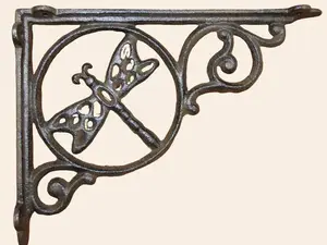 Dragonfly Design Corner Corbels for Open Shelving - Home Decor Shelf Brackets