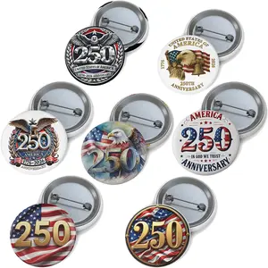USA 250th Anniversary Button Pin Vintage American Eagle Design Patriotic Lapel Badge Glossy Metal Pinback July 4th Parade Gift for History Buffs