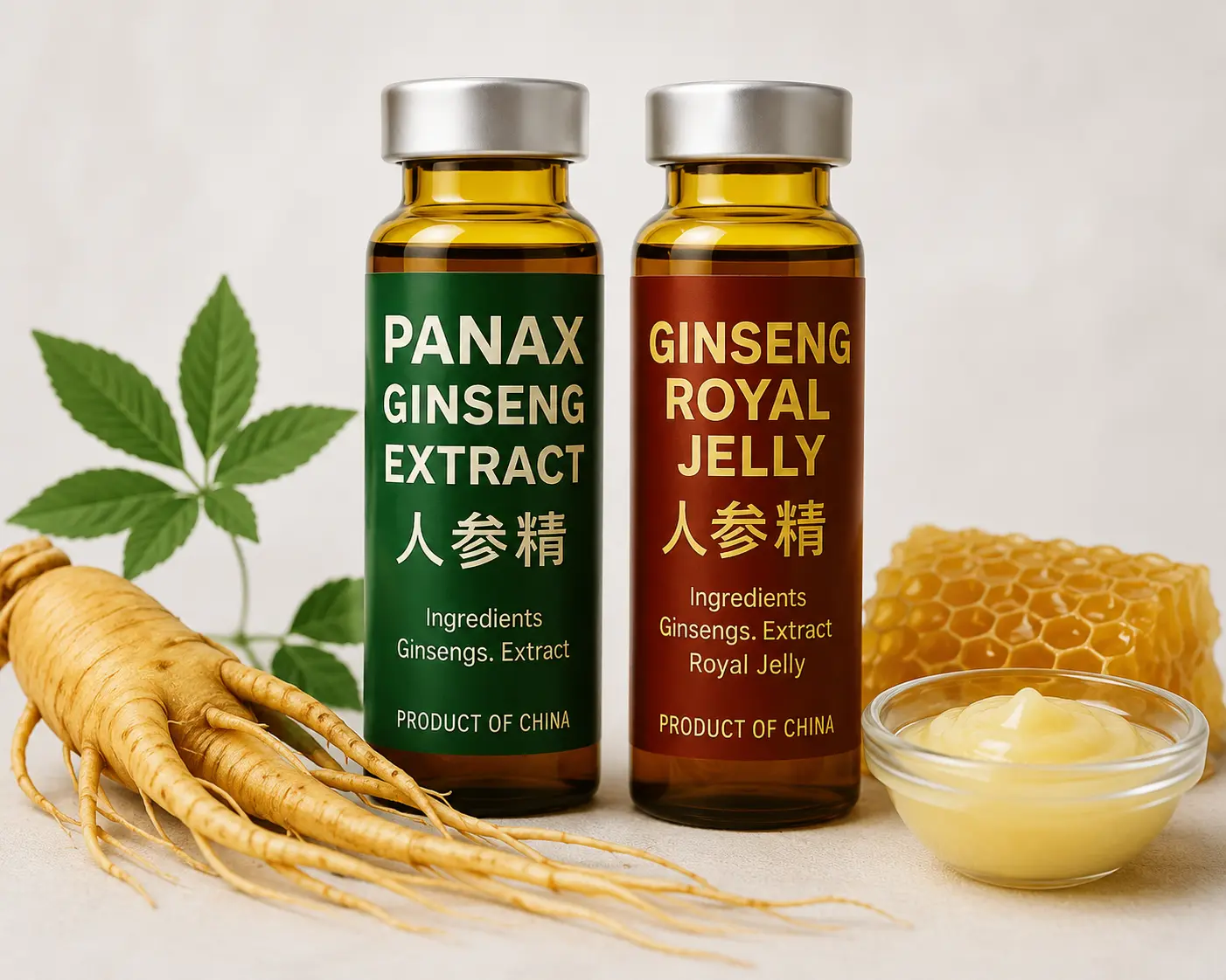 Panax Ginseng Extract & Royal Jelly 2000mg for Rapid Energy Support Mental Clarity Fitness Natural Supplement 30 Bottles x 10ml - Healthcare Dietary Vitamin Edible