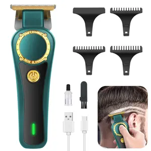 Professional electric hair clipper, rechargeable cordless home hair trimming and grooming kit – suitable for hair salons, parlors, and home use, blue.