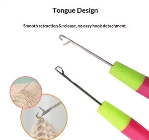 2Pcs Latch Hook Tool, Latch Hook Crochet Needle for Micro Braids, Hair Extension, Feather and Carpet
