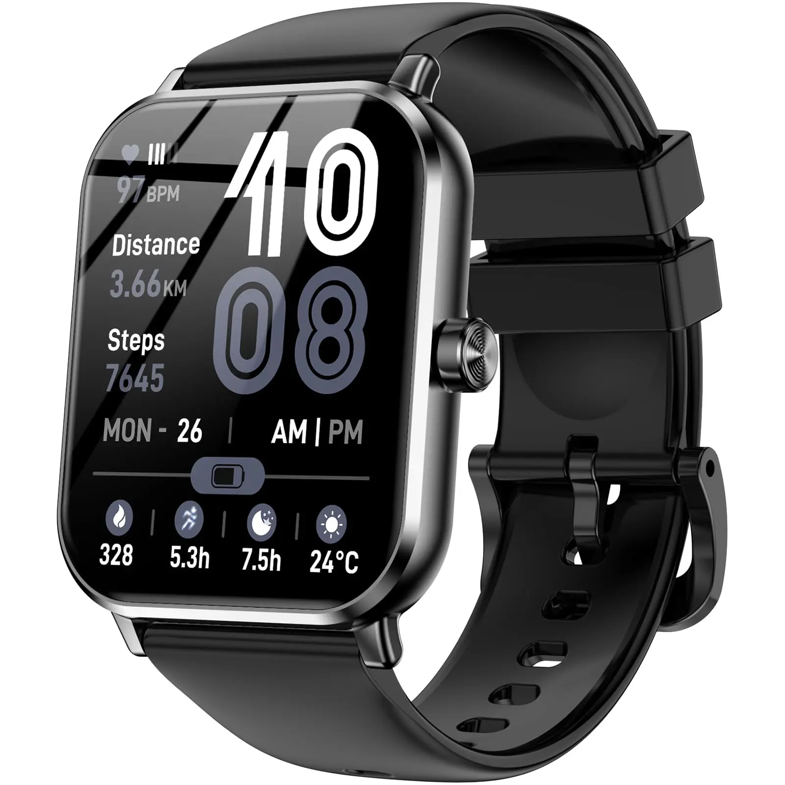 Jacoosa Smart Watch for Men Women, 1.83" HD Touch Screen Smartwatch with Bluetooth Call, 5 ATM Waterproof, 130+ Sport Modes Fitness Tracker Heart Rate Sleep Monitor Pedometer, Compatible with Android iPhone