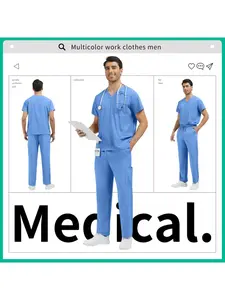 Dentistry Workwear 2 Piece Pet Grooming Nursing Uniform Scrub Tops Pants Operating Room Work Clothes Dental Clinic Medical Suit Veterinary Work Clothes