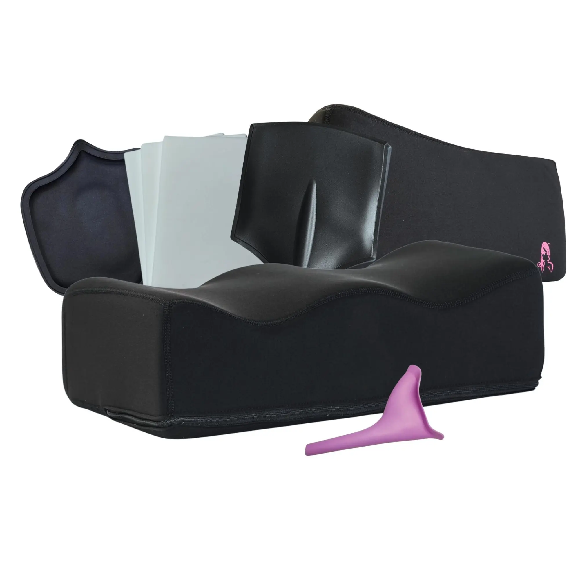 Brazilian Butt Lift Post Op Essentials Kit - With V3 Pillow, Cushioned Backrest Eases Long Sits, Abdominal Compression Board, AB Board Buffers Skin