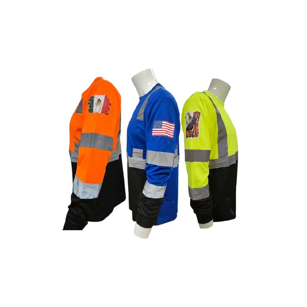 Flag of Your Choice Long Sleeves Safety Shirts, Work Safety Vest, Reflective Safety