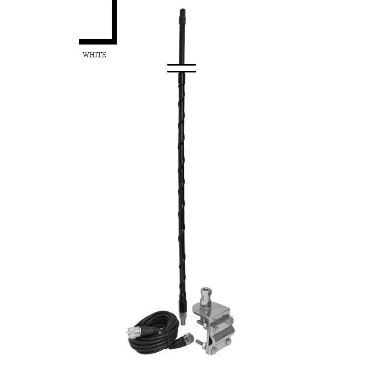 212 MAIN 52-Inch Fiberglass CB Radio Antenna, 100W Top-Load Complete Kit in White with 3-Way Mount, Versatile for Boating, Vehicle Use (26-30MHz), 52 Inches