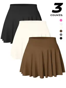 Women's Solid High Waist Sports Skort, Breathable Comfortable Tennis Golf Skort, Ladies Sportswear for Indoor Outdoor Wear, Athletic Skort, Breathable Skorts, High Waisted Skorts, Lightweight Athletic Skirts