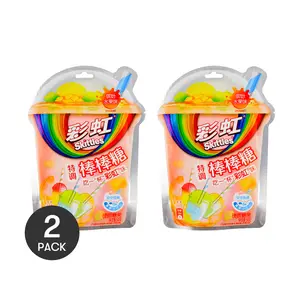 SKITTLES Lollipops 2 Pack Fruity Flavor 5 Sticks 1.9 oz Each
