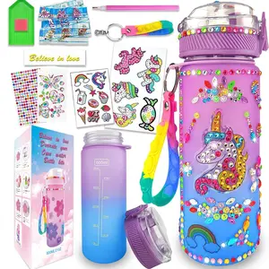 DIY Water Bottle Decoration Set, Handmade Diamond Painting Cup, Unicorn Graffiti Craft Gift, Perfect for Birthday and Christmas