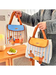 Cute Dachshund Lunch Bag | Portable Handheld Tote for Students & Office Workers | High-Value, Large-Capacity, Thickened Aluminum Foil Insulated Lunch Box Bag