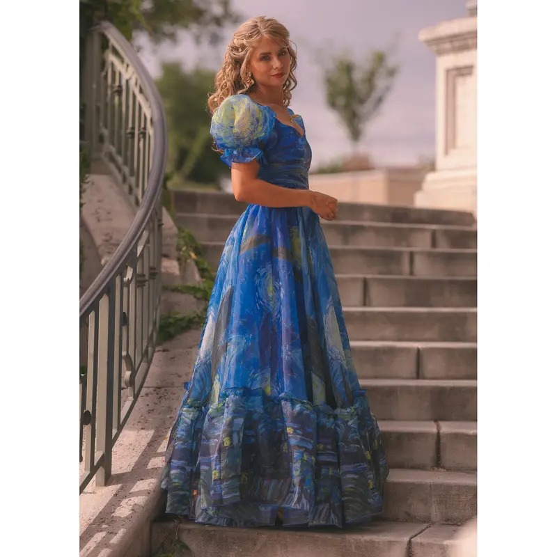 sachin and babi light blue dress Starry night illuminated dresses and ball gowns are so beautiful and  magical! They glow with tiny lights that look like stars in the night sky.  The dresses can be dark blue, purple,