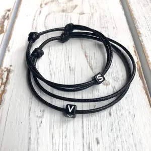 Couple Bracelets, His and Hers Initial, Waterproof Bracelets CB001707