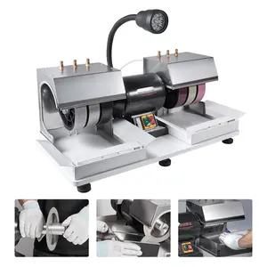 Cabbing Machine 6" 1/4 HP 1800 RPM Lapidary Rock Grinder Polisher With Lamp And Water Pump Gem Faceting Machine Rock Grinding Machine For Gem Jade Stone Create Cabochons For Necklaces