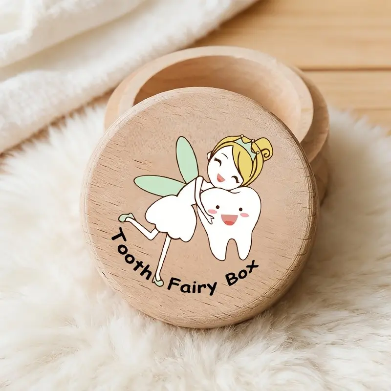 Wooden tooth collection box, set of 1, tooth collection box storage box, tooth preservation box, birth souvenir, home decoration, birthday gift