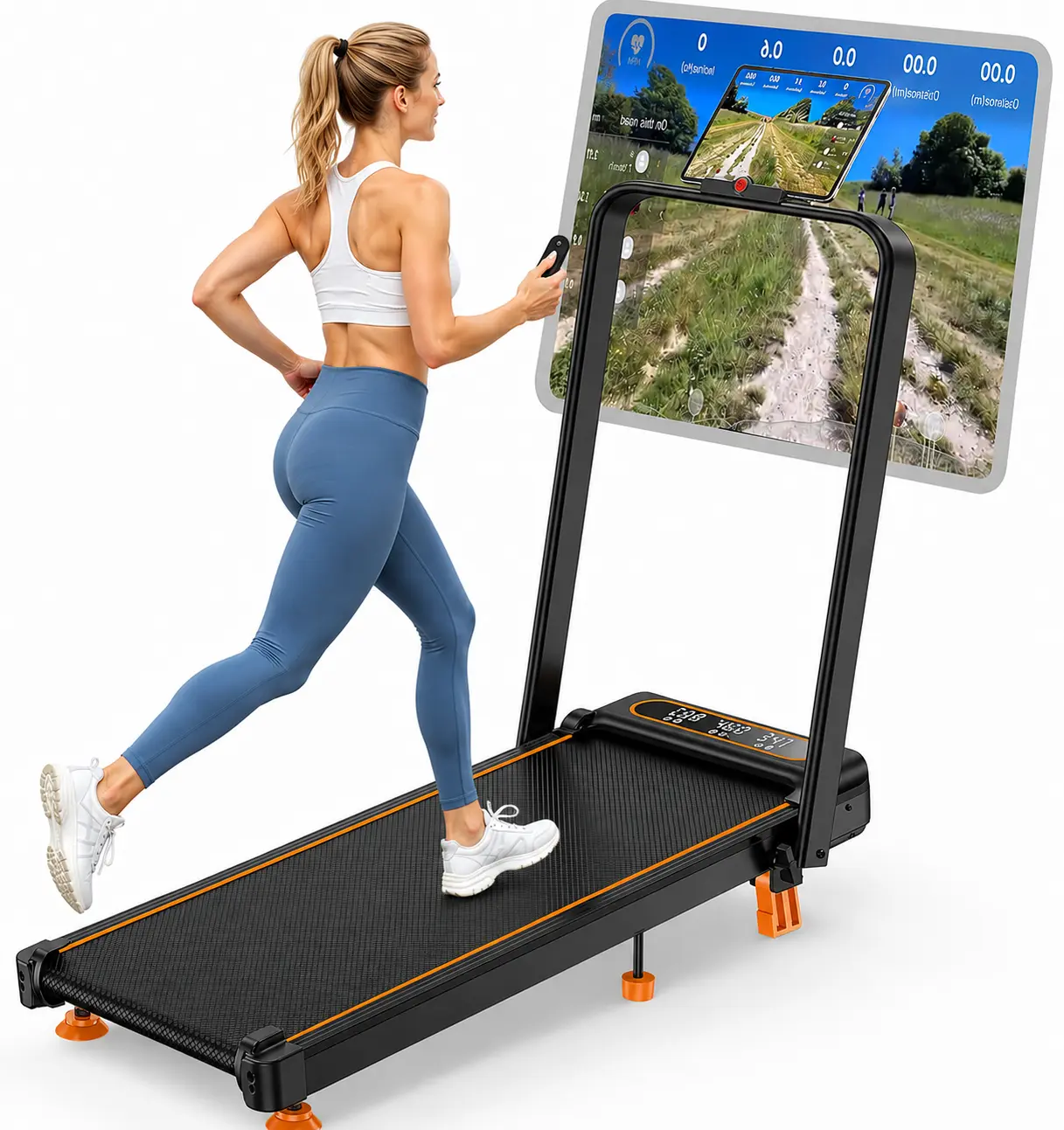 Trisomy 4-in-1 Portable Treadmill, Quiet Folding Walking Pad with Manual Incline, Multifunctional Workout Station for Home Cardio, 3.5HP Motor, Portable Walking Treadmill, Quiet Folding Treadmill