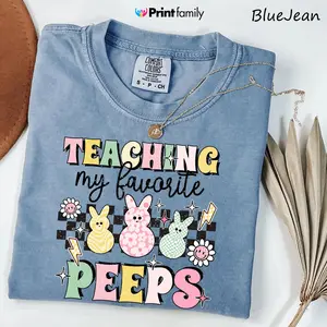 Comfort Colors Easter Teacher Shirt, Funny Teacher Shirt, Teaching My Favorite Peeps Shirt, Easter Teacher Gift, Teacher School Shirt - Printfamily