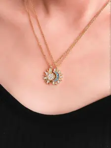 Gift for Wife, Moon and Sun Pendant Necklace, Asymmetric Partner Necklace, Perfect Gift for Girlfriend, Anniversary, Birthday