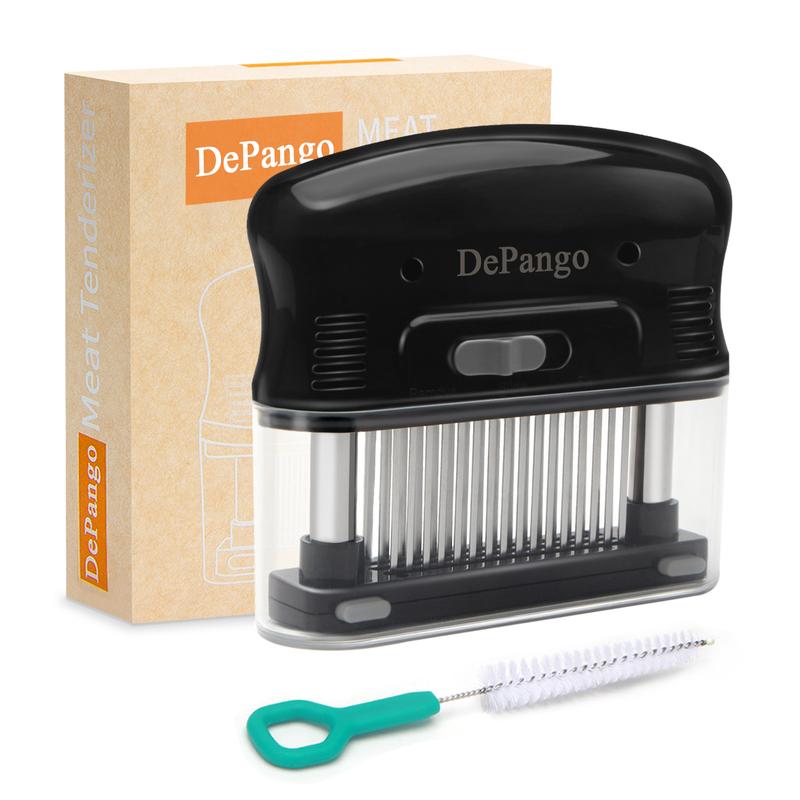 DePango Meat Tenderizer with 48 Stainless Steel Blades, Ergonomic Handle for Easy Pressing, Detachable Design for Thorough Cleaning, Ideal for Beef, Pork, Chicken