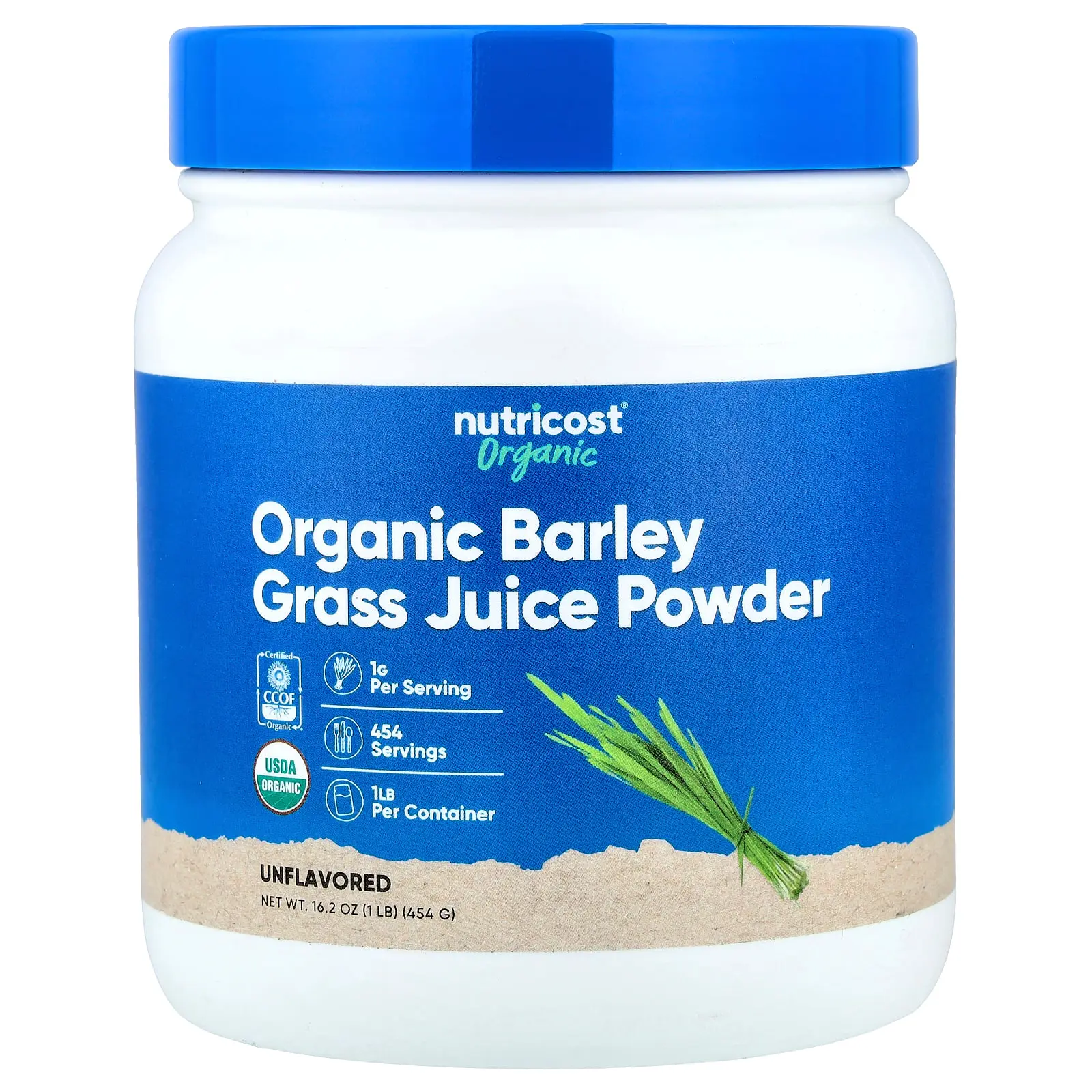 Nutricost Organic Barley Grass Juice Powder, Unflavored, 16.2 oz (454 g)