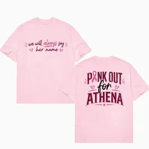 Pink Out For Athena Shirt, We Will Always Say Her Name Tee, Tribute Memorial Shirt, Support Squad Matching Fan Shirt For Men Women 3WEW