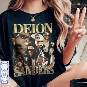 Vintage 90s Graphic Style Deion Sanders T-Shirt, Deion Sanders shirt, Vintage Oversized Sport Tee