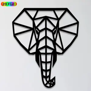 1pc Geometric Elephant Metal Wall Art, Abstract Elephant Statue Mural, Ideal Gift for New Year, Easter, Animal Decor Enthusiasts, Rust-Resistant Metal Wall Decor Wall Sculptures, Perfect for Living Room Wall & Garden Fence, Unique Home Decor Accent