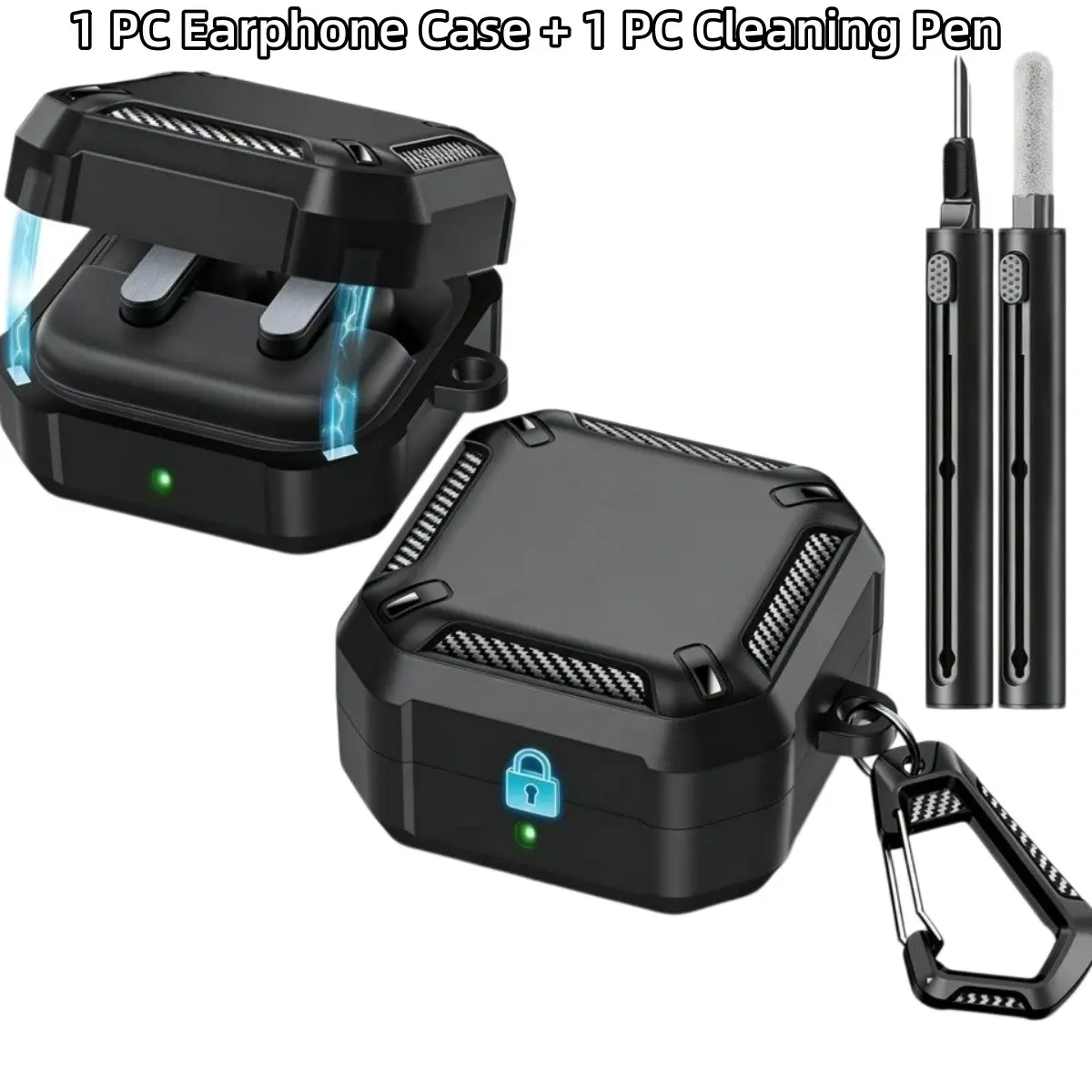 For Samsung for Galaxy Buds 4 Pro/For Galaxy Buds 4 Case(2026) Headphone Accessories with Cleaning Kit& Keychain, Compatible with Magsafe Lock Design(Black)
