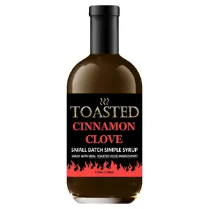 TOASTED Cinnamon Clove 375ml Small Batch Simple Syrup made w/ REAL TOASTED FOOD ingredients - created for Old Fashioneds, amazing in Craft Cocktails!