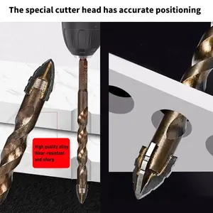 10PCS High-Strength Eccentric Twist Drill Bit Set - 4-Blade Sawtooth Design, 5/6/8/10/12mm Multi-Functional Bits for Wood, Metal Drilling