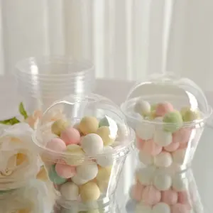 50-Pack Clear Dome Lid Plastic Dessert Parfait Cups 7oz, Disposable Pudding Ice Cream Fruit Cups - Durable Design