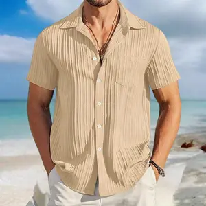 Men's casual polo shirt, 100% polyester solid color, basic button design, versatile and practical, suitable for men's bowling/golf sports as well as everyday wear, and suitable for spring and summer business style.