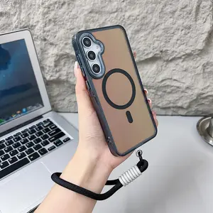 Hot Fashion Laser Gradient Magnetic Lanyard Shockproof Case for Samsung A55 A16 A54 A53 A35 A25 A15 A56 A36 A26 5G Magsafe Cover