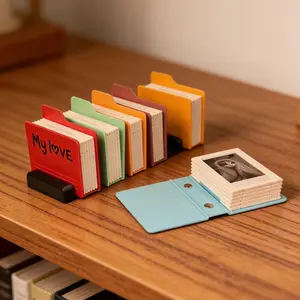 Desktop Instant Photo Album, Foldable Mini Picture Frame Book, Small Picture Frame Album for Couples, Family & Friends