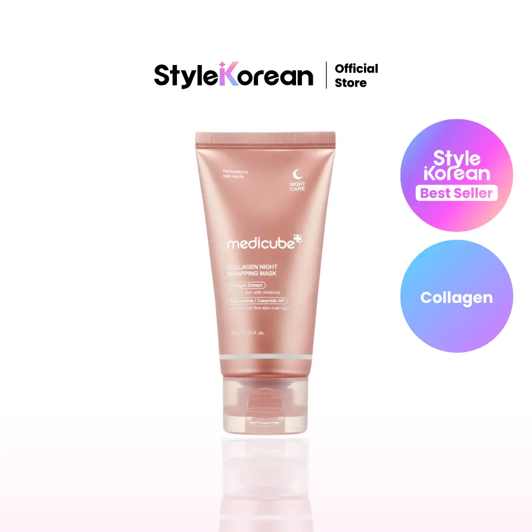 [Official Medicube Partner] Collagen Night Wrapping Mask 75ml, Skin Barrier Support, Deep Moisture Mask, Skin Renewal and Elasticity