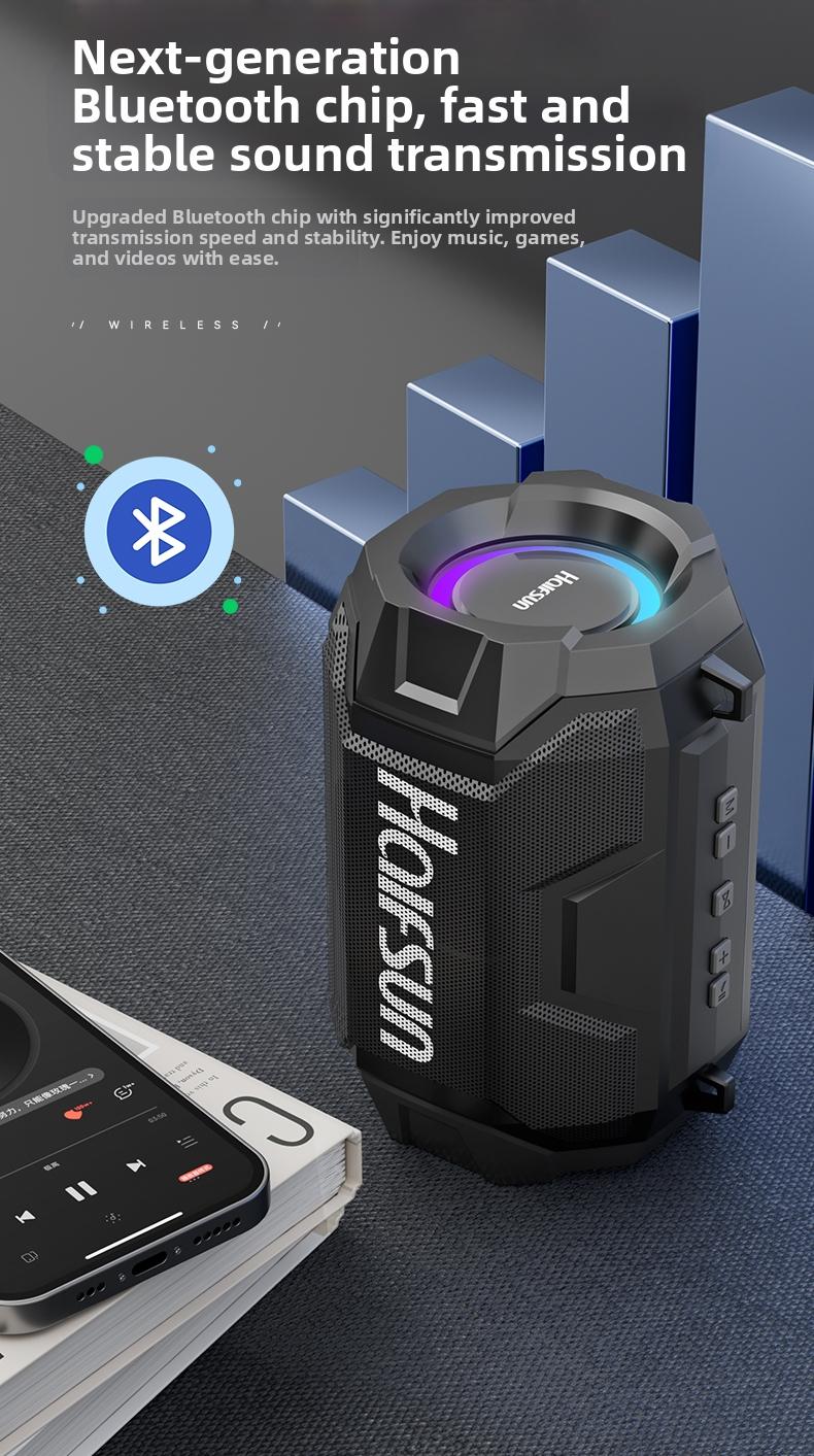 Claison T9 min Outdoor speaker, supports parallel connection, compatible with multiple devices, rgb ambient light, portable and suitable for outdoor use.