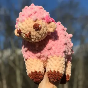 JUMBO crochet sheep plushie, fluffy sheep plush, fuzzy sheep doll, handmade sheep plushie