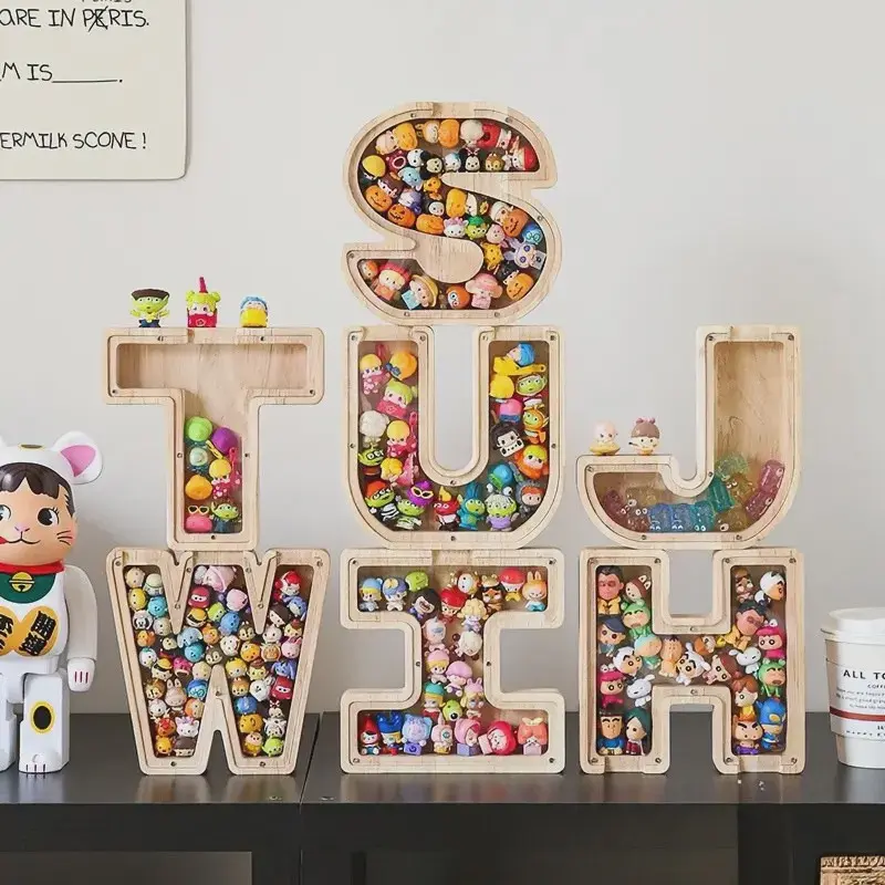2026 New Letter Piggy Bank, Personalized Wooden Money Box with Clear Acrylic Window, Alphabet A-Z Savings Bank for Kids, Coin Holder & Bill Storage, DIY Decor for Bedroom Living Room, Creative Birthday Gift for Children & Adults