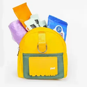 Pet Snack Storage Bag Pet Backpack With Harness Collar Outdoor Adjustable Harness Backpack Suitable Pet Travel Walk