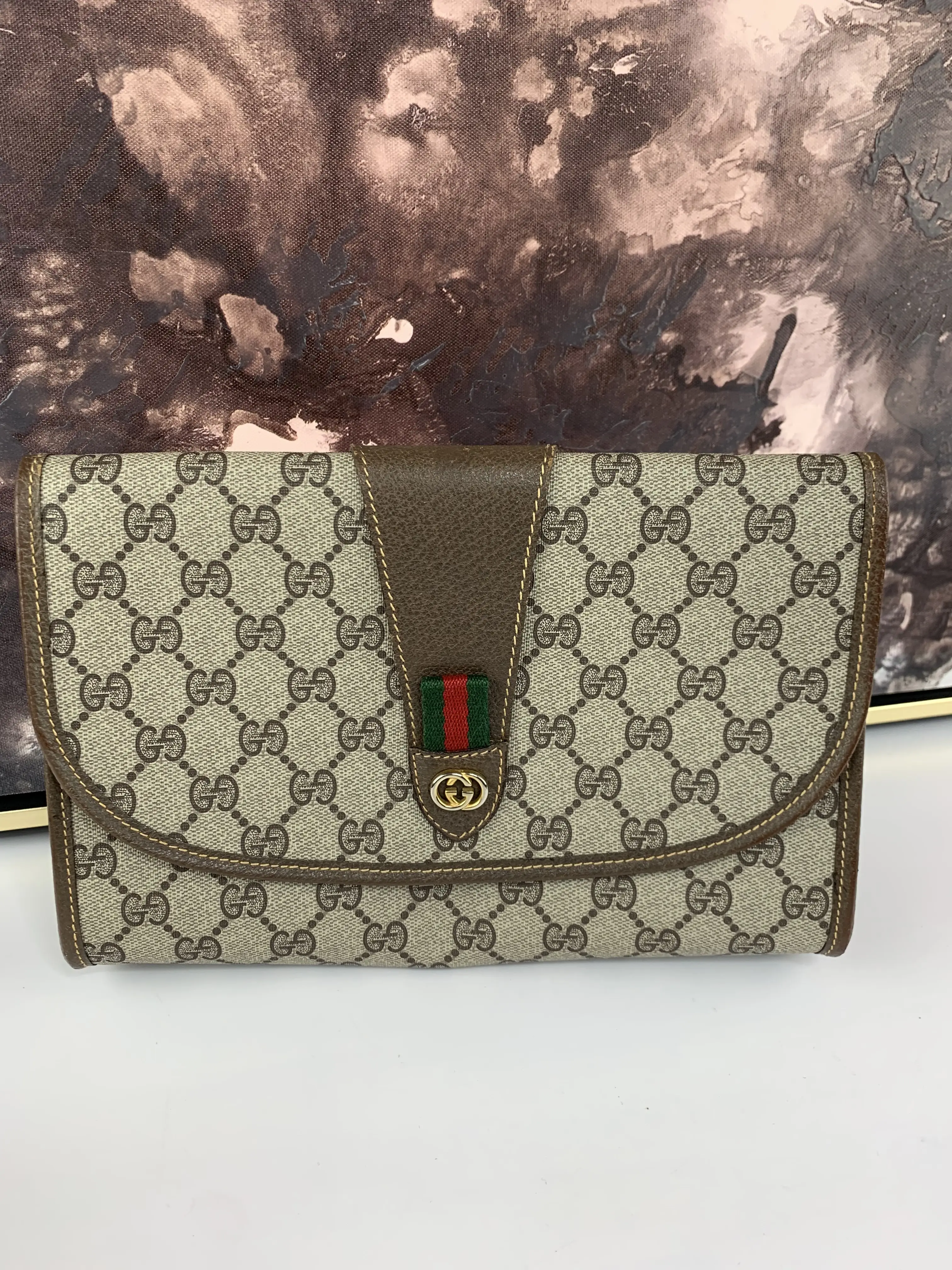 Pre-owned GUCCI canvas Clutches & Wristlets Vintage SherryLine Clutch