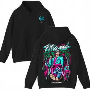 🌴 King of Miami Pink Racing Hoodie – Bold Streetwear Pullover for Men, Ghost Racing Style Hoodie, Unisex Cotton Blend Sweatshirt, Miami Vibes Urban Fashion, TikTok Viral Graphic Hoodie
