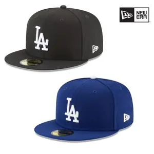 NEW ERA Los Angeles Dodgers 59Fifty Hat Fitted Hats Basic Fitted Hat Royal Blue Black/White Cap Hip Hop Harem Casual MLB Hats