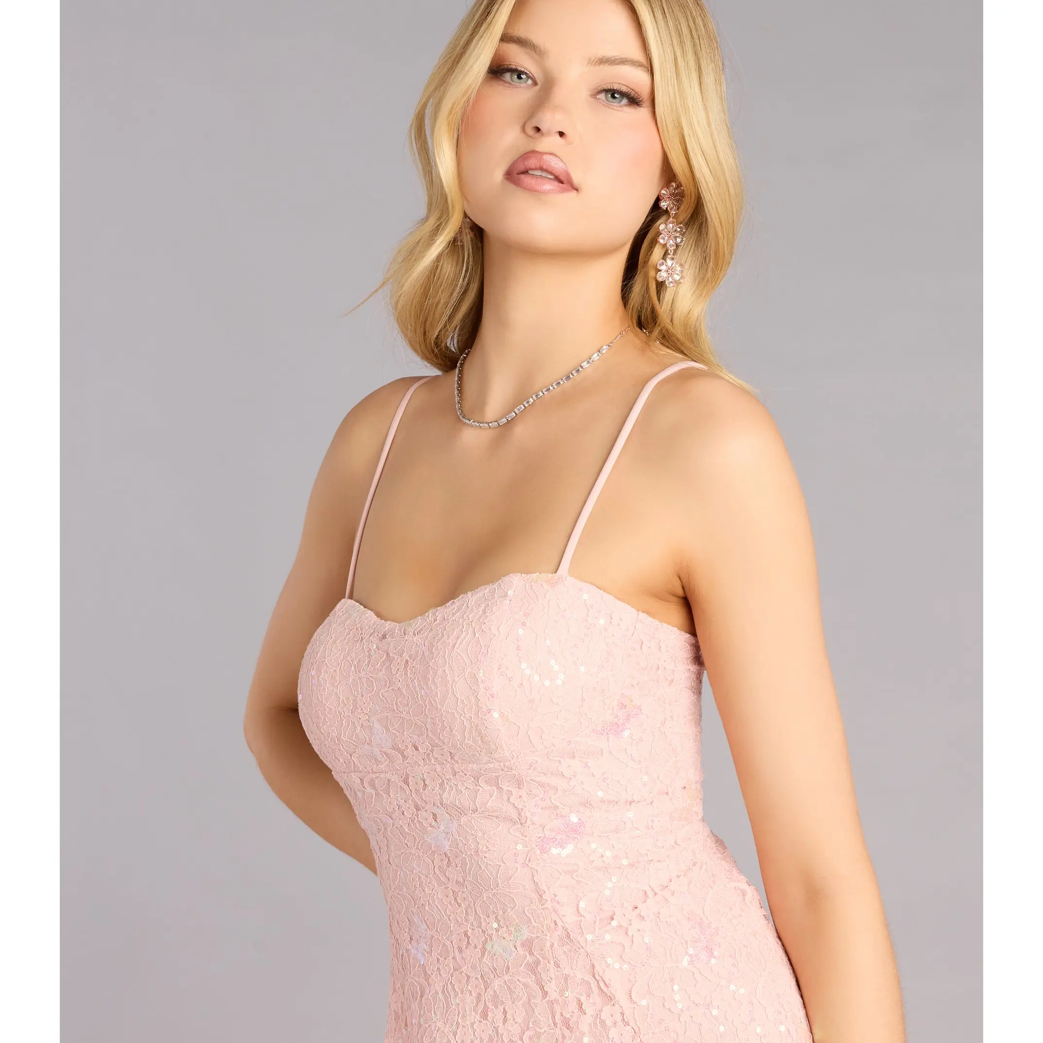 champagne colored lace wedding dresses A Line V Neck Champagne Lace Long Prom Dress, Champagne Lace Wedding D   abcprom