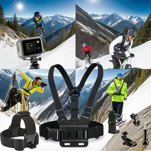 Sports Action Camera Mount Kit, 6 Counts/set Adjustable Phone Holder with Chest Strap & Head Strap, Outdoor Cycling & Adventure Accessories, Ideal Gift for Adventurers