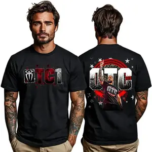 Men's Roman Reigns OTC Graphic T-Shirt - 100% Cotton Soft Casual Shortleeve WWE Smackdown Wrestling Tee, Unisex Fitted Streetwear Sports Top, Shortsleeve, Graphic T Shirts