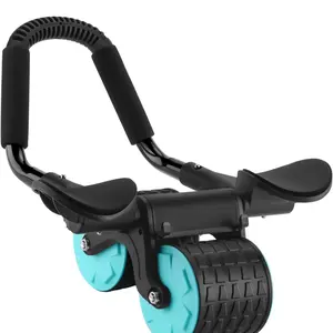 Ab Roller Wheel, Automatic Rebound Abdominal Wheel Abs Workout Equipment for Strengthening Core Muscles Exerciser, With timer