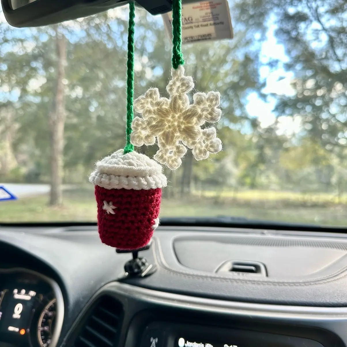 Christmas Car Hanging Hot Chocolate Snowflake