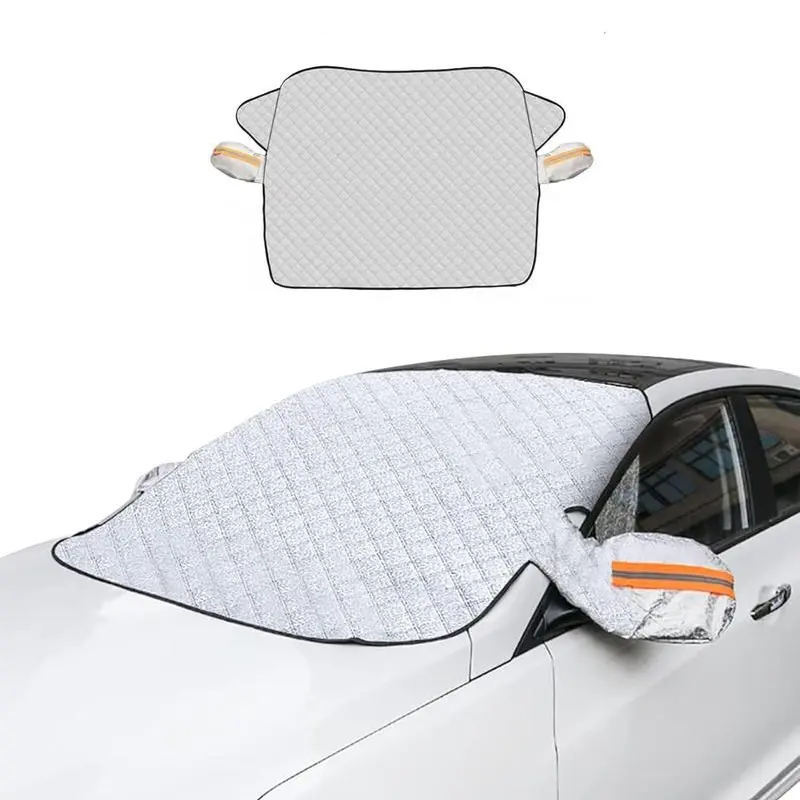 Universal All-Season Car Windshield Snow Cover & SunShade,  Winter Dust Rain Ice Frost Guard Protector, Suitable for Car Winter Protection Snow & Summer Sunshade (48''X64'')